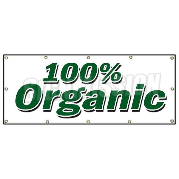 Signmission ORGANIC BANNER SIGN vegetarian vegan gmo produce healthy fruit veg B-120 Organic - main